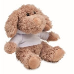 Peluche personnalisée en forme de chien avec sweat Woof couleur blanc