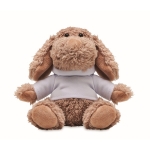 Peluche personnalisée en forme de chien avec sweat Woof couleur blanc troisième vue