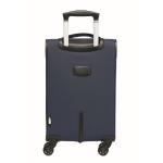Valise personnalisée en polyester rPET avec cadenas et 4 roues Voyage couleur bleu troisième vue
