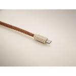 Câble chargeur personnalisé en liège avec 3 connections Cable Cork couleur beige sixième vue photographique