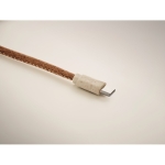 Câble chargeur personnalisé en liège avec 3 connections Cable Cork couleur beige vue photographique