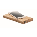 Powerbank avec boîtier en bambou et 4.000 mAh Powercard Bamboo Plus couleur bois deuxième vue