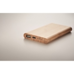 Powerbank avec boîtier en bambou et 4.000 mAh Powercard Bamboo Plus couleur bois quatrième vue photographique