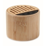 Enceinte cylindrique sans fil en bambou 5.3 avec lumière LED OM couleur bois