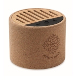 Enceinte Bluetooth 5.3 avec boîtier en liège et style naturel Shanti couleur beige vue principale