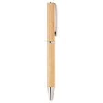 Stylo en bambou avec détails en métal et encre bleue Naira couleur bois cinquième vue