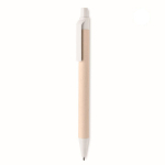 Stylo écologiques avec accents en couleur et encre bleue Eco Milky couleur blanc