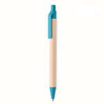 Stylo écologiques avec accents en couleur et encre bleue Eco Milky couleur turquoise