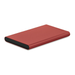 Batterie externe personnalisée de 4.000 mAh Powercard Alu Black couleur bordeaux