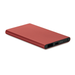 Batterie externe personnalisée de 4.000 mAh Powercard Alu Black couleur bordeaux