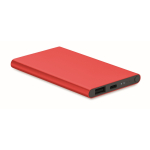 Batterie externe personnalisée de 4.000 mAh Powercard Alu Black couleur rouge