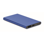 Batterie externe personnalisée de 4.000 mAh Powercard Alu Black couleur bleu roi