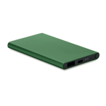 Batterie externe personnalisée de 4.000 mAh Powercard Alu Black couleur vert foncé