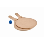 Set de 2 raquettes de plage avec balle et sac Set Tennis Plage Raquet couleur bois deuxième vue