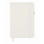 Carnet avec couverture et papier recyclés A5 pages lignées EcoRecycle couleur blanc deuxième vue