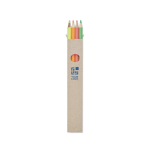 Ensemble de 4 fluo dans une boîte personnalisable avec logo Fluor couleur multicolore vue avec zone d'impression