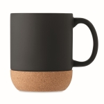 Tasse en céramique mate avec base en liège de 300 ml Design Cork couleur noir deuxième vue