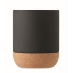 Tasse en céramique mate avec base en liège de 300 ml Design Cork couleur noir troisième vue