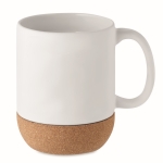 Tasse en céramique mate avec base en liège de 300 ml Design Cork couleur blanc