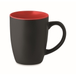 Mug en céramique noire avec intérieur brillant de 290 ml Duo Black couleur rouge