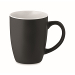 Mug en céramique noire avec intérieur brillant de 290 ml Duo Black couleur blanc