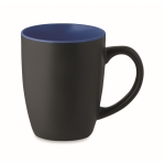 Mug en céramique noire avec intérieur brillant de 290 ml Duo Black couleur bleu roi