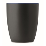 Mug en céramique noire avec intérieur brillant de 290 ml Duo Black couleur bleu roi troisième vue