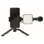 Kit de trépied avec micro et lumière pour portable Kit vidéo Vlog couleur noir deuxième vue