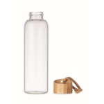 Bouteille en verre avec bouchon bambou, poignée 500 ml Crystal Pouch couleur bleu roi septième vue