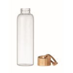Bouteille en verre avec bouchon bambou, poignée 500 ml Crystal Pouch couleur bleu roi huitième vue