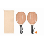 Kit de raquettes de plage avec balle en bois Set Tennis Plage Ball couleur bois