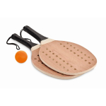 Kit de raquettes de plage avec balle en bois Set Tennis Plage Ball couleur bois deuxième vue