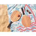 Kit de raquettes de plage avec balle en bois Set Tennis Plage Ball couleur bois vue d'ambiance
