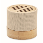 Enceinte en RPET et bambou, connexion 5.0 et mains libres Conscious couleur beige troisième vue