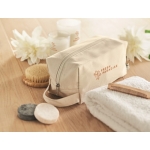 Trousse de toilette zippée en canevas bio 220 g/m² Canvas Takeit couleur beige vue d'ambiance principale