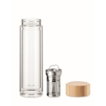 Gourde en verre avec infuseur de thé pour publicité 400 ml Tea Catch couleur transparent deuxième vue