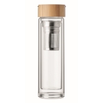 Gourde en verre avec infuseur de thé pour publicité 400 ml Tea Catch couleur transparent sixième vue