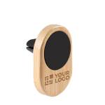 Support magnétique pour portable pour la voiture en bambou Carpool vue avec zone d'impression