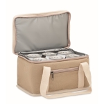 Sac isotherme en toile pour transporter 6 canettes 320 g/m2 Compact couleur beige deuxième vue