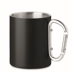 Tasse en acier double paroi avec anse mousqueton 300ml Metal Colors couleur noir
