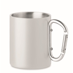 Tasse en acier double paroi avec anse mousqueton 300ml Metal Colors couleur blanc