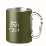 Tasse en acier double paroi avec anse mousqueton 300ml Metal Colors couleur vert foncé vue principale