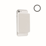 Chargeur sans fil personnalisé en bambou magnétique Power Magnet couleur blanc troisième vue