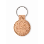 Porte-clés rond en liège à personnalsier avec gravure laser Eco Round couleur beige deuxième vue