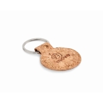 Porte-clés rond en liège à personnalsier avec gravure laser Eco Round couleur beige deuxième vue principale
