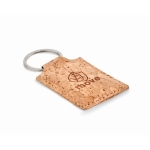 Porte-clés en liège rectangulaire au style naturel Eco Rectangle couleur beige deuxième vue principale
