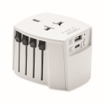 Adaptateur universel de voyage personnalisé Skross MUV USB A/C couleur blanc