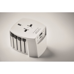 Adaptateur universel de voyage personnalisé Skross MUV USB A/C couleur blanc