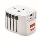 Adaptateur universel de voyage personnalisé Skross MUV USB A/C couleur blanc vue principale