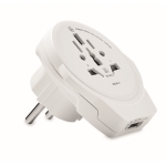 Adaptateur de voyage compact Skross World to Europe USB couleur blanc